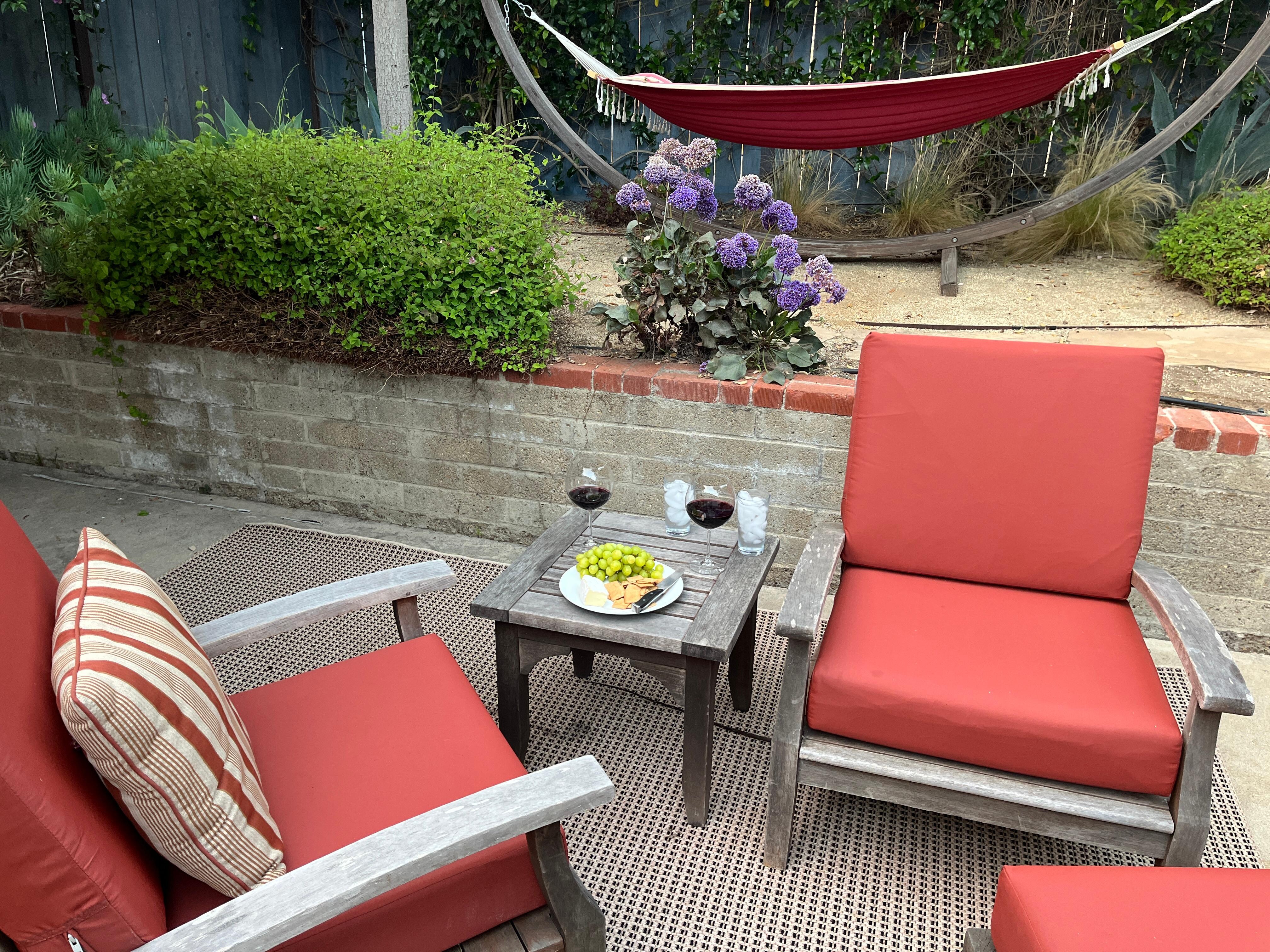 Private patio in the back perfect for wine and cheese and conversation 
