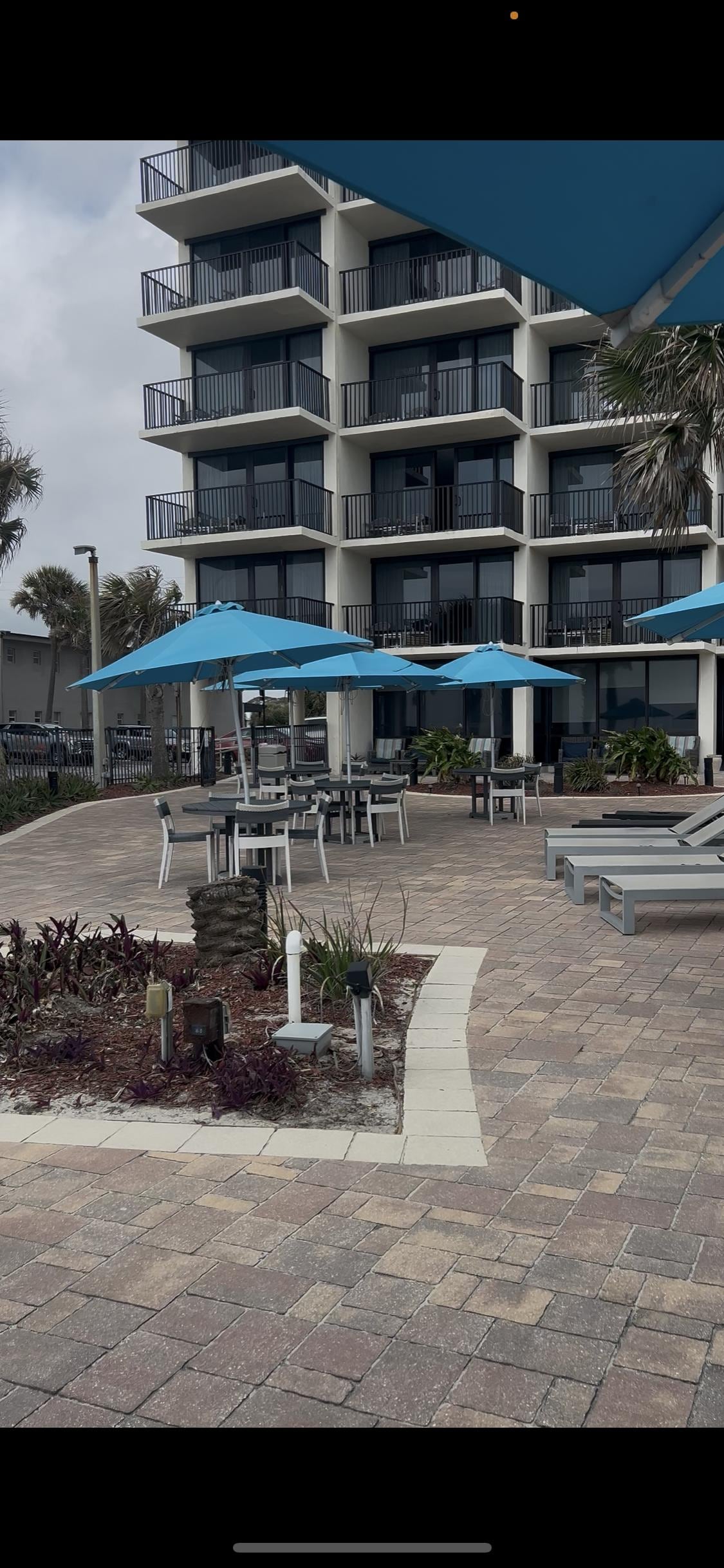 View of hotel from pool