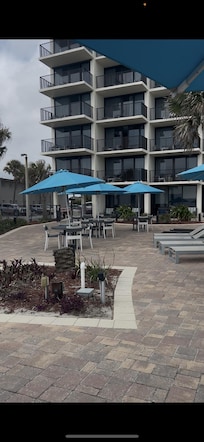 View of hotel from pool