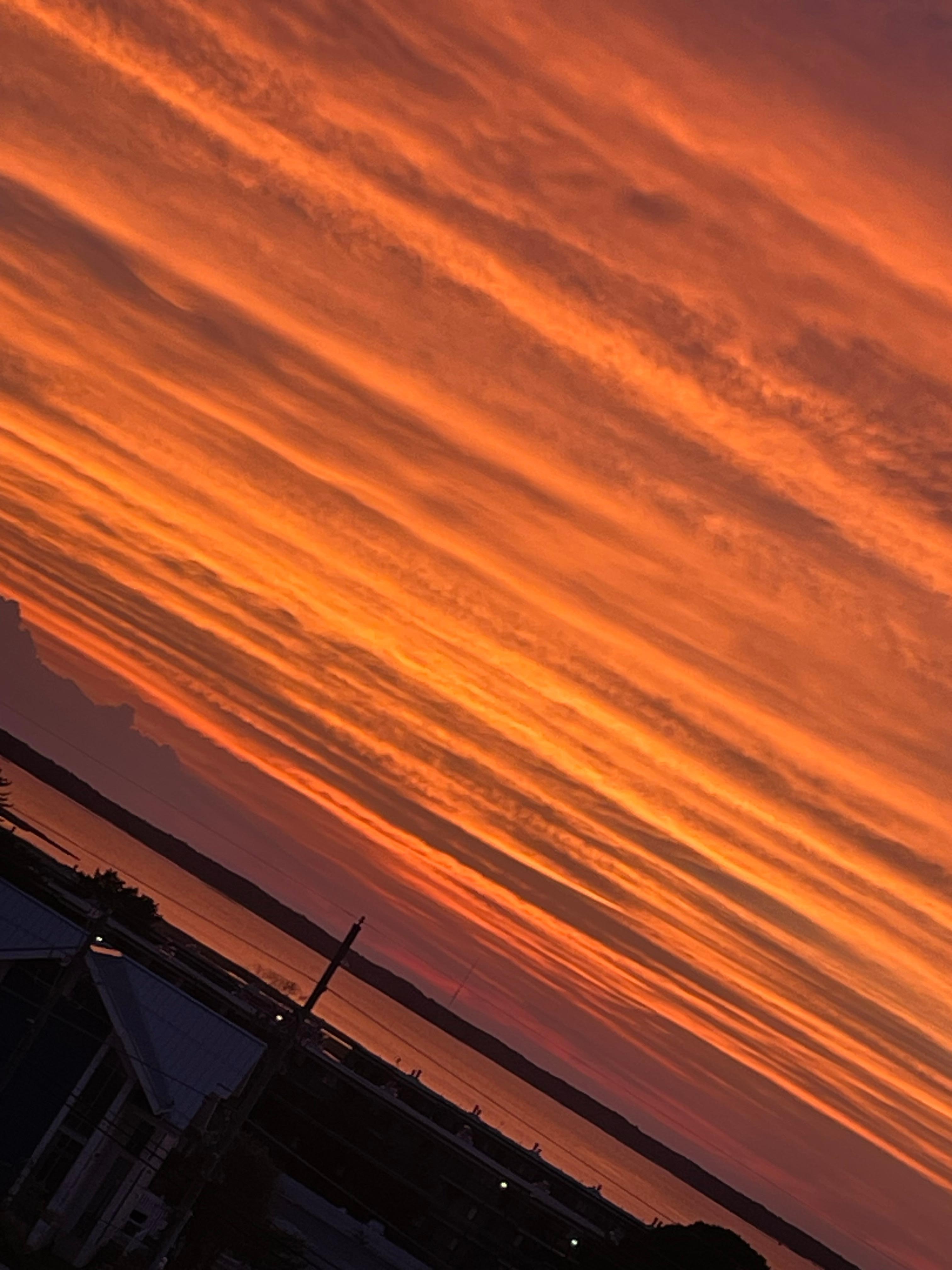 View of the sunset from the back side of condo 