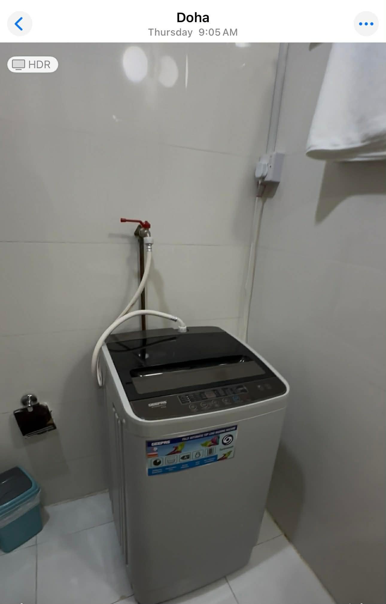 Washing machine in bathroom