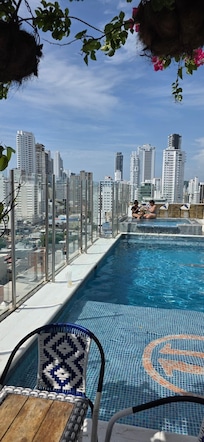 City view from pool.