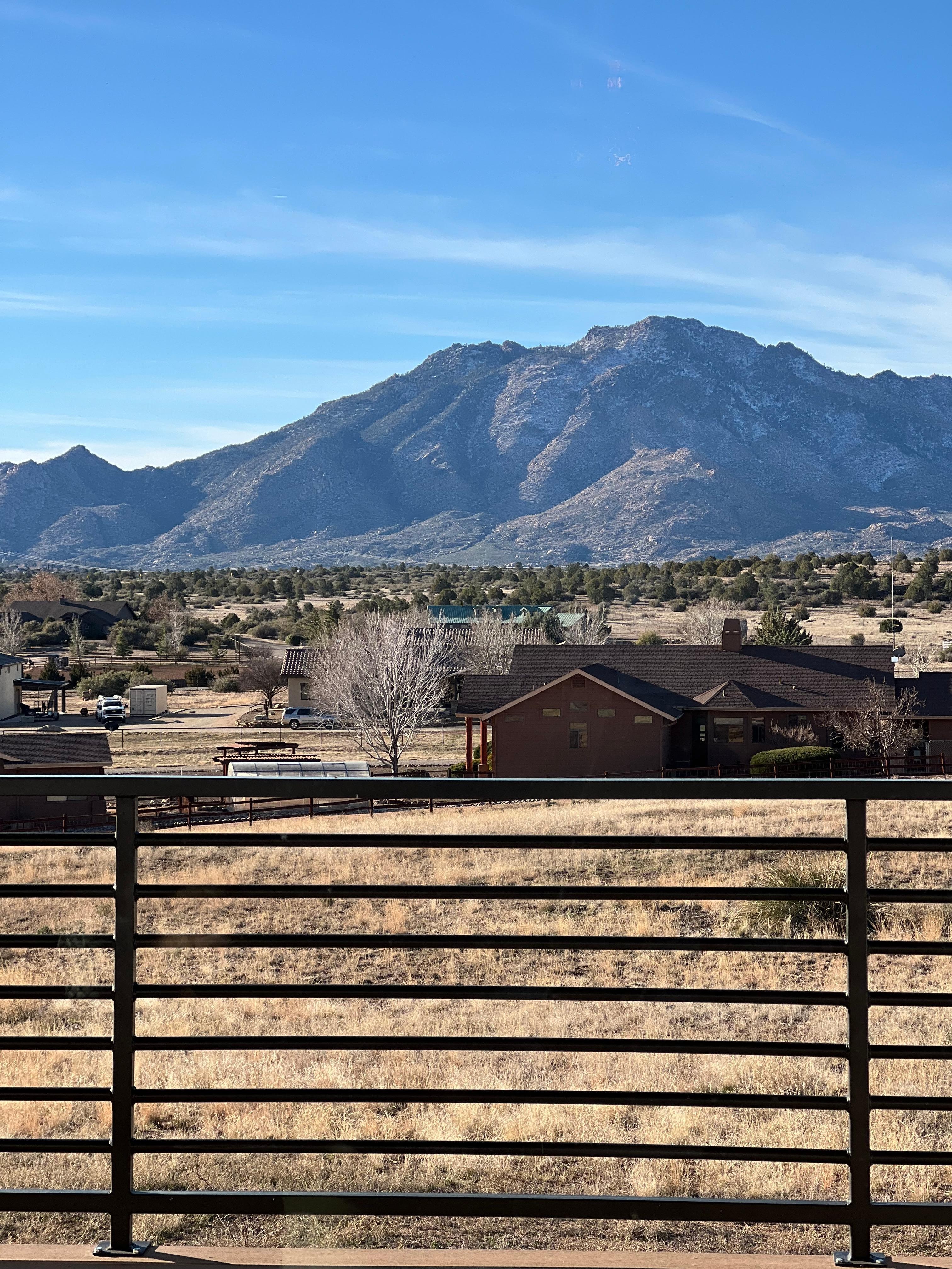 Granite Mountain + horse farms from the deck.