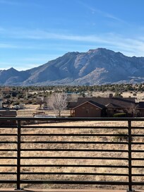 Granite Mountain + horse farms from the deck.