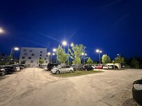 Rear secure car park.