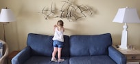 We didn't allow our toddler to be on the couch for this reason