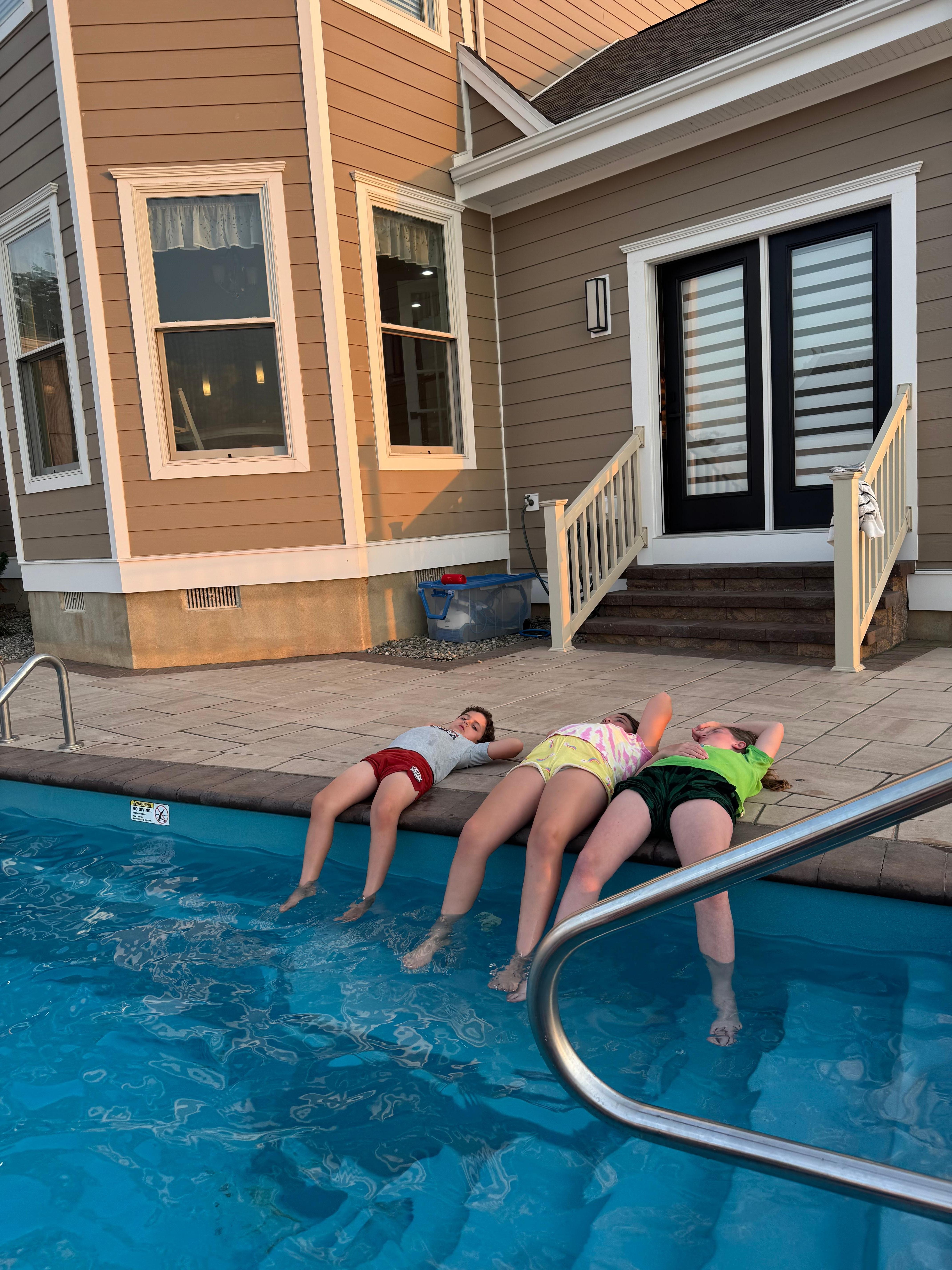 Relaxing by the pool