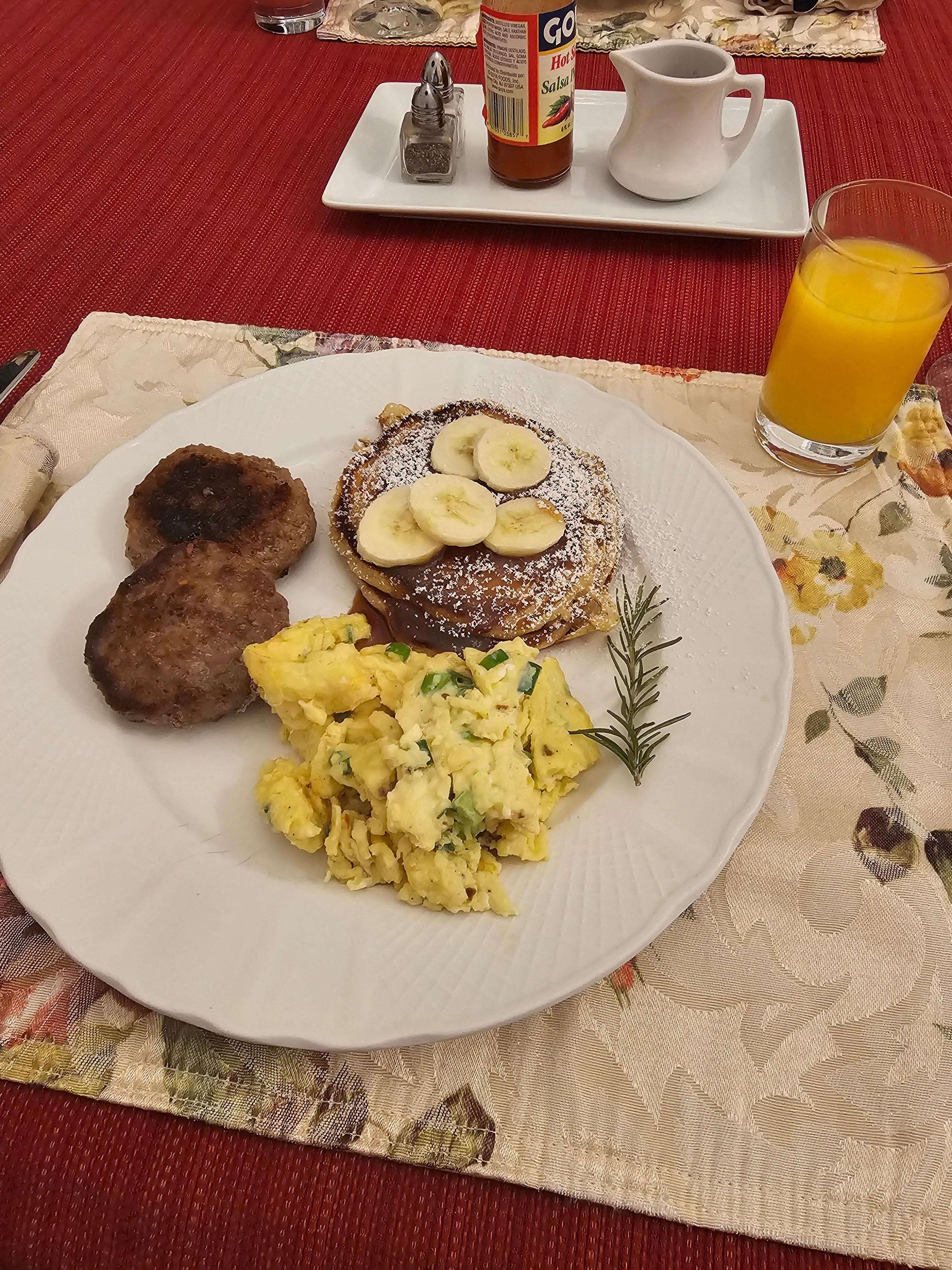 Freshly prepared chefs menu breakfast