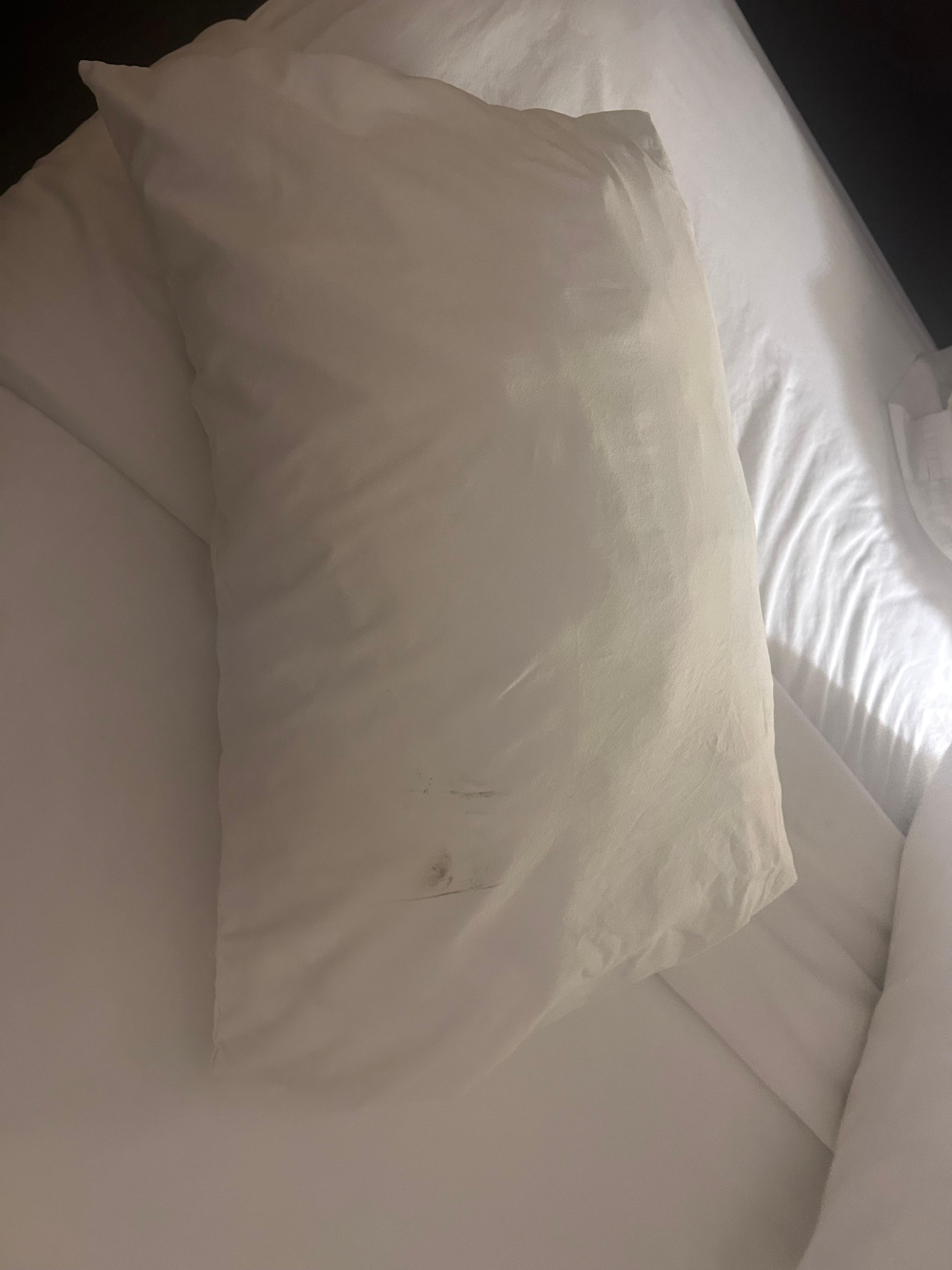 Dirty pillow when we arrived