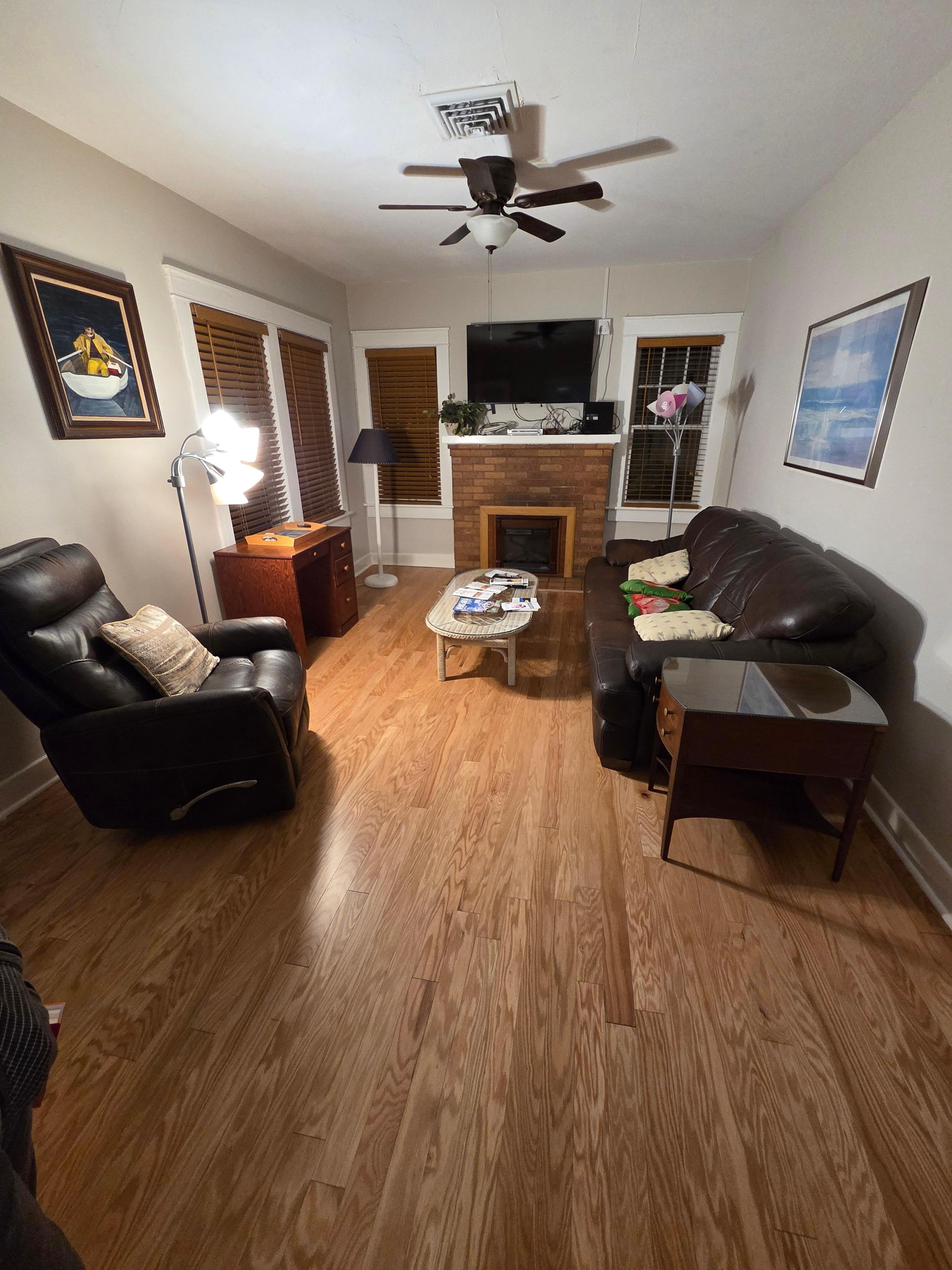 This is living room and shows reason we gave accuracy of listing 2 stars. The listing shows 2 couches but there was only one. Facility list tv but that's only if you bring your own streaming system such as Hulu.