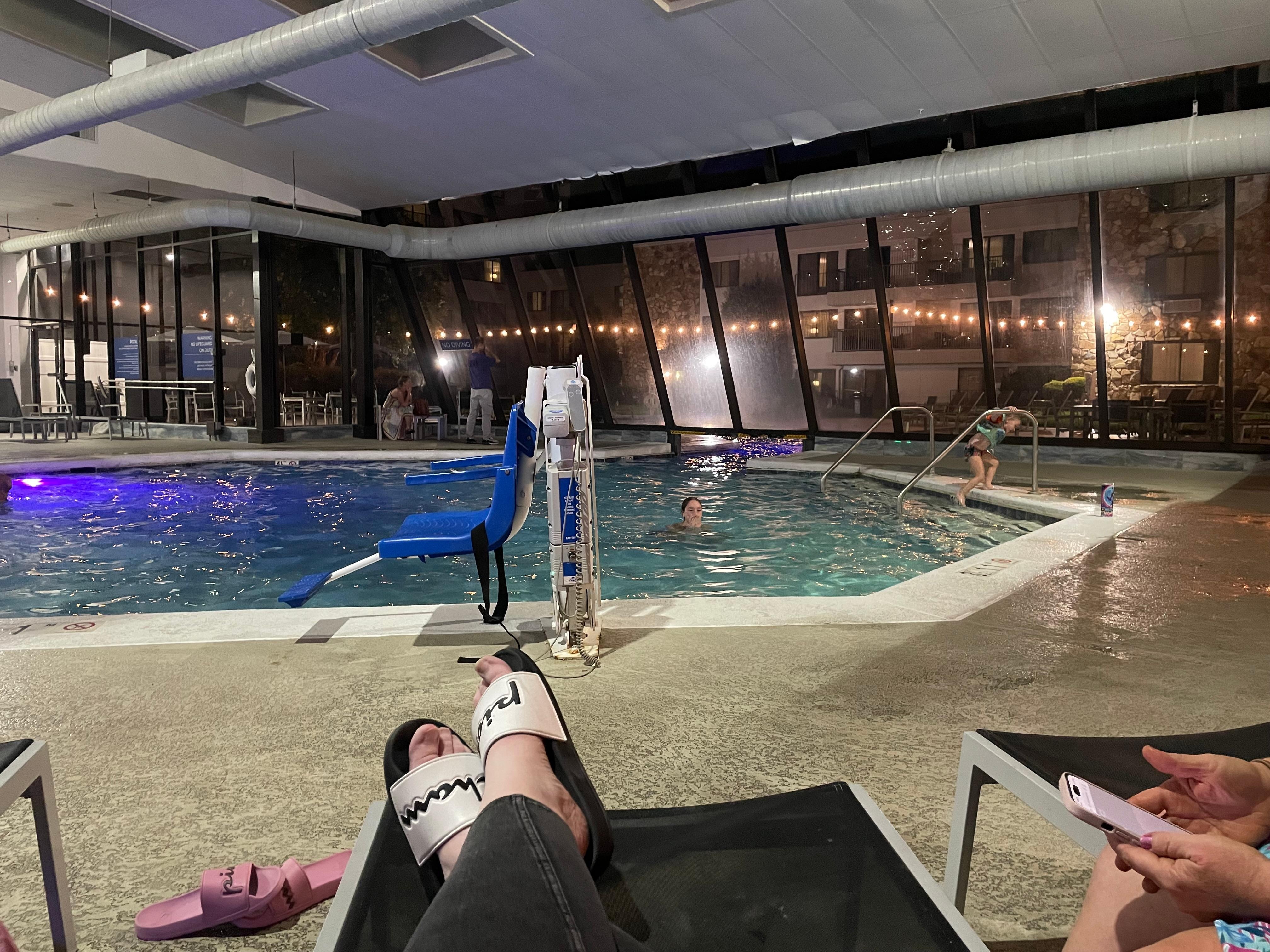 The outdoor/indoor pool. 