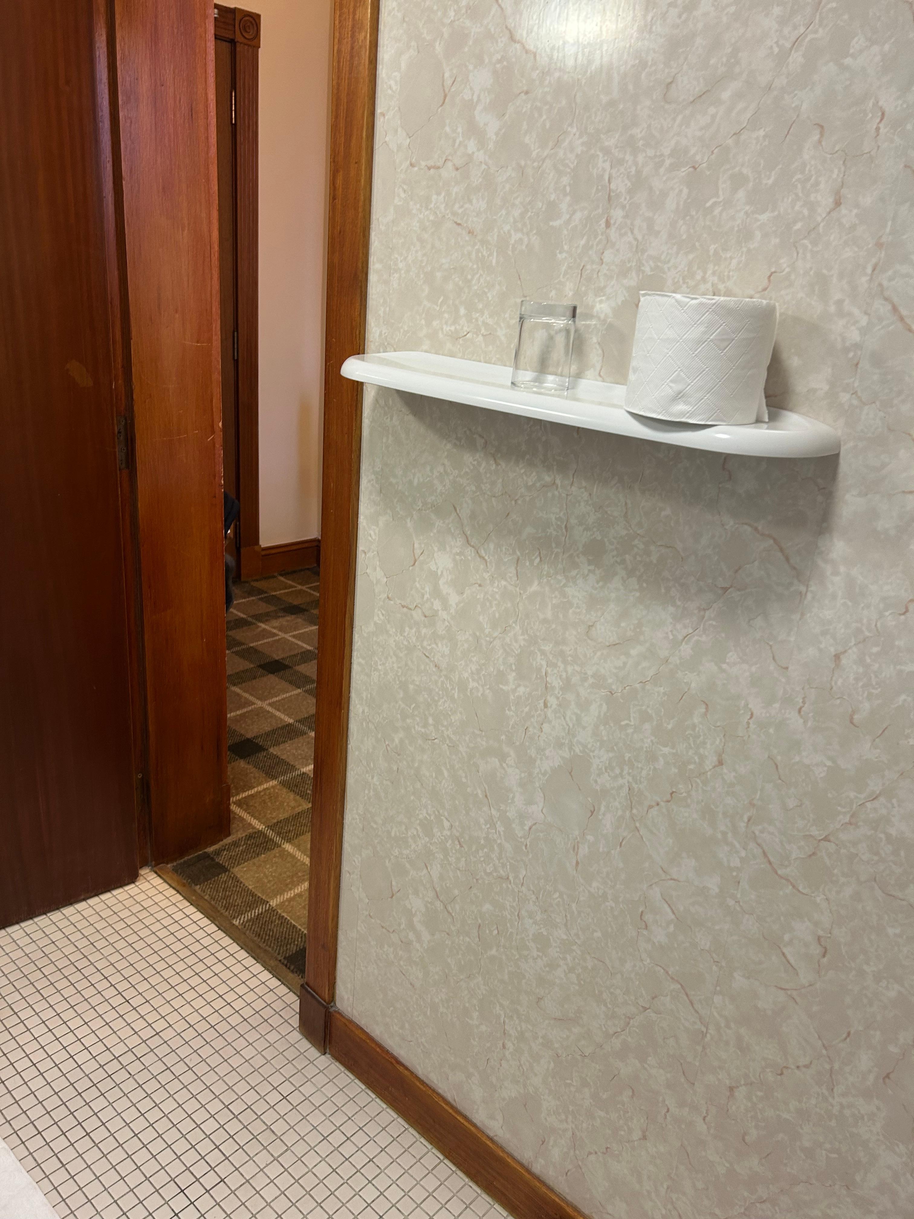 The only place to lay out your stuff in the bath