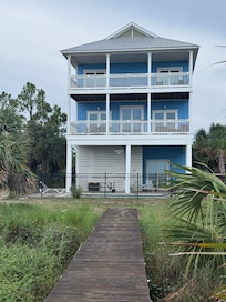 From the boardwalk looking at the house.