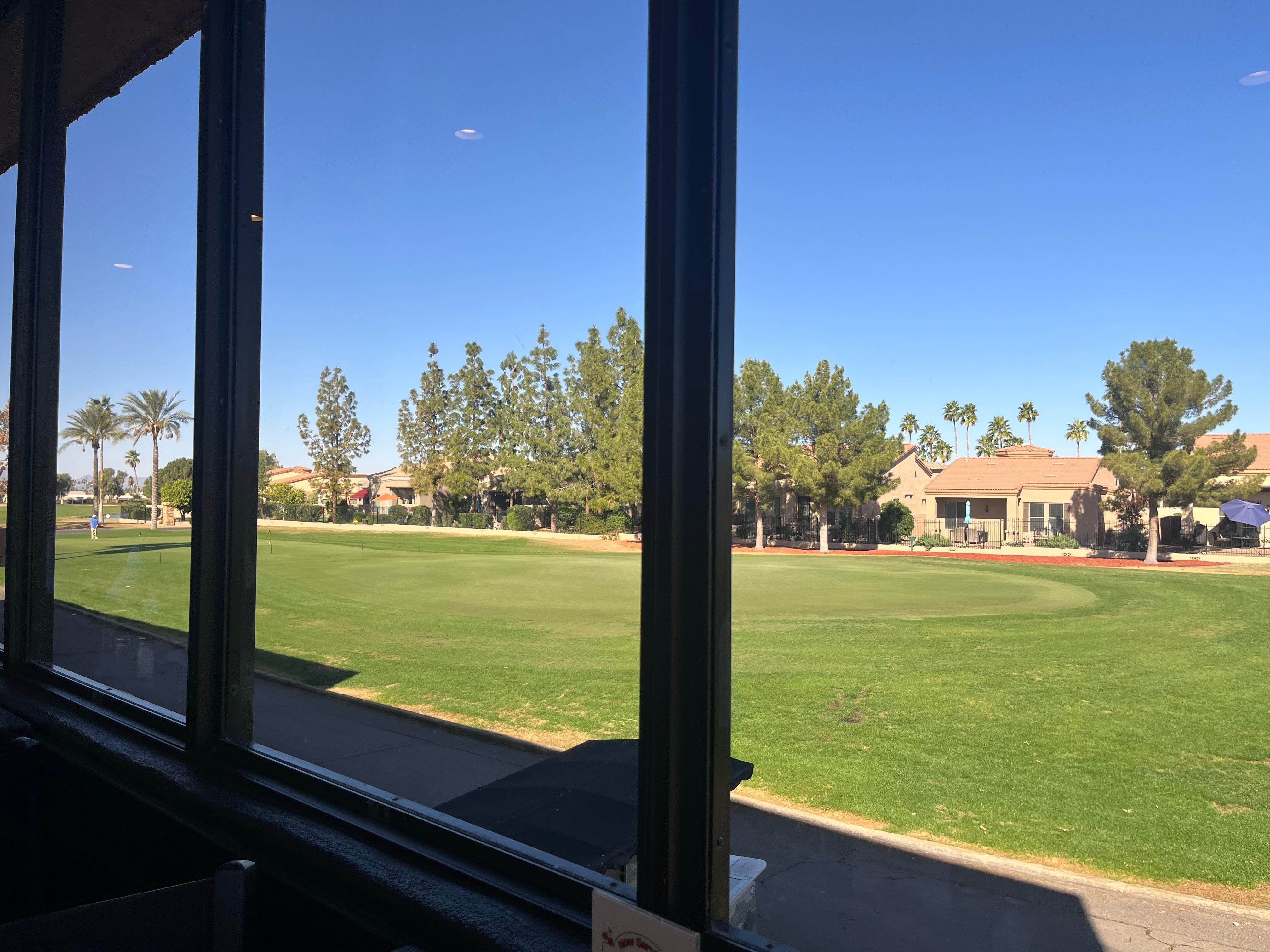 View of the golf course from the restaurant 
