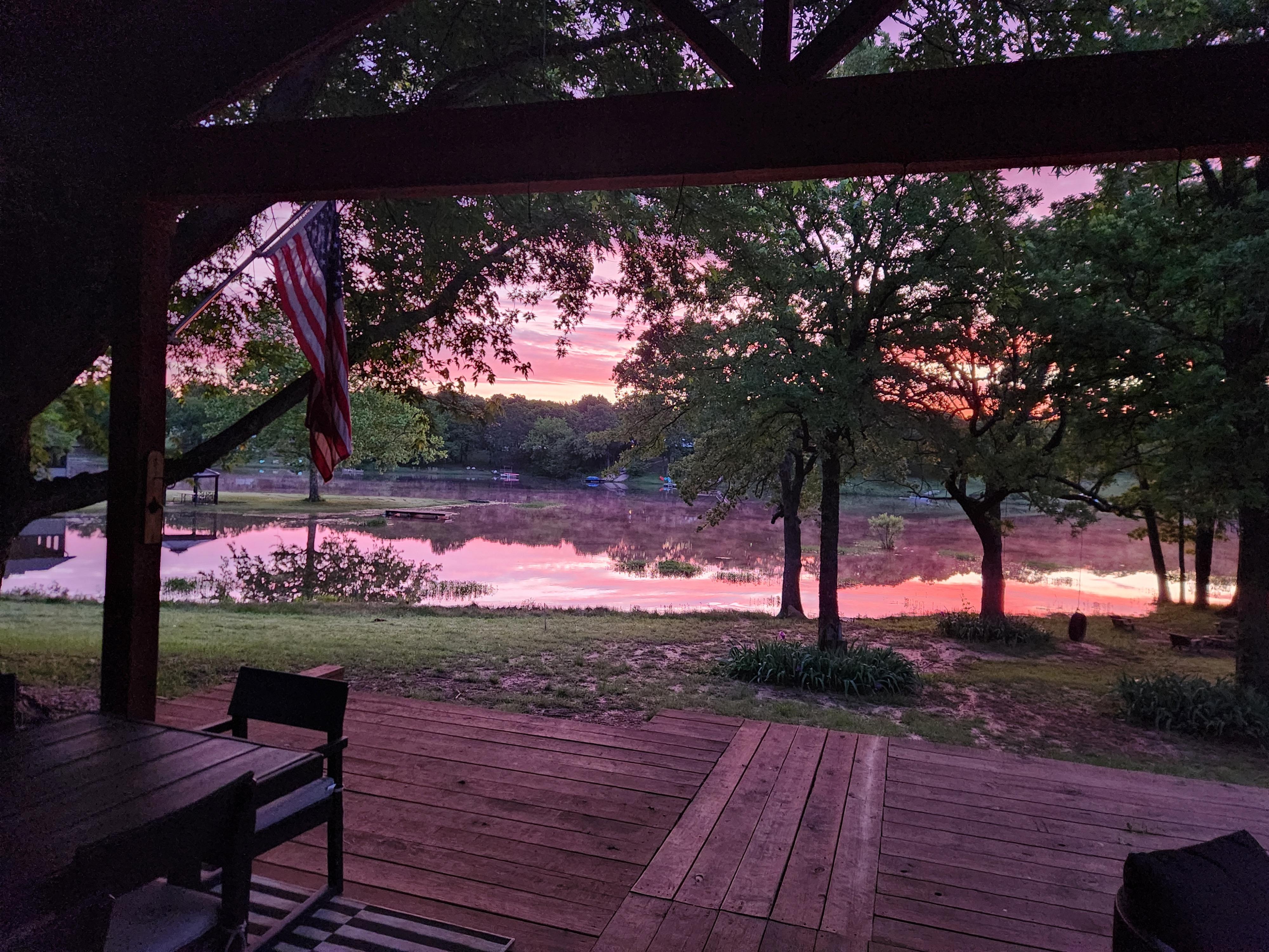 Morning dew off the lake. 