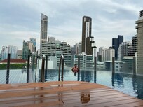 Utsikt fra svømmebasseng-området