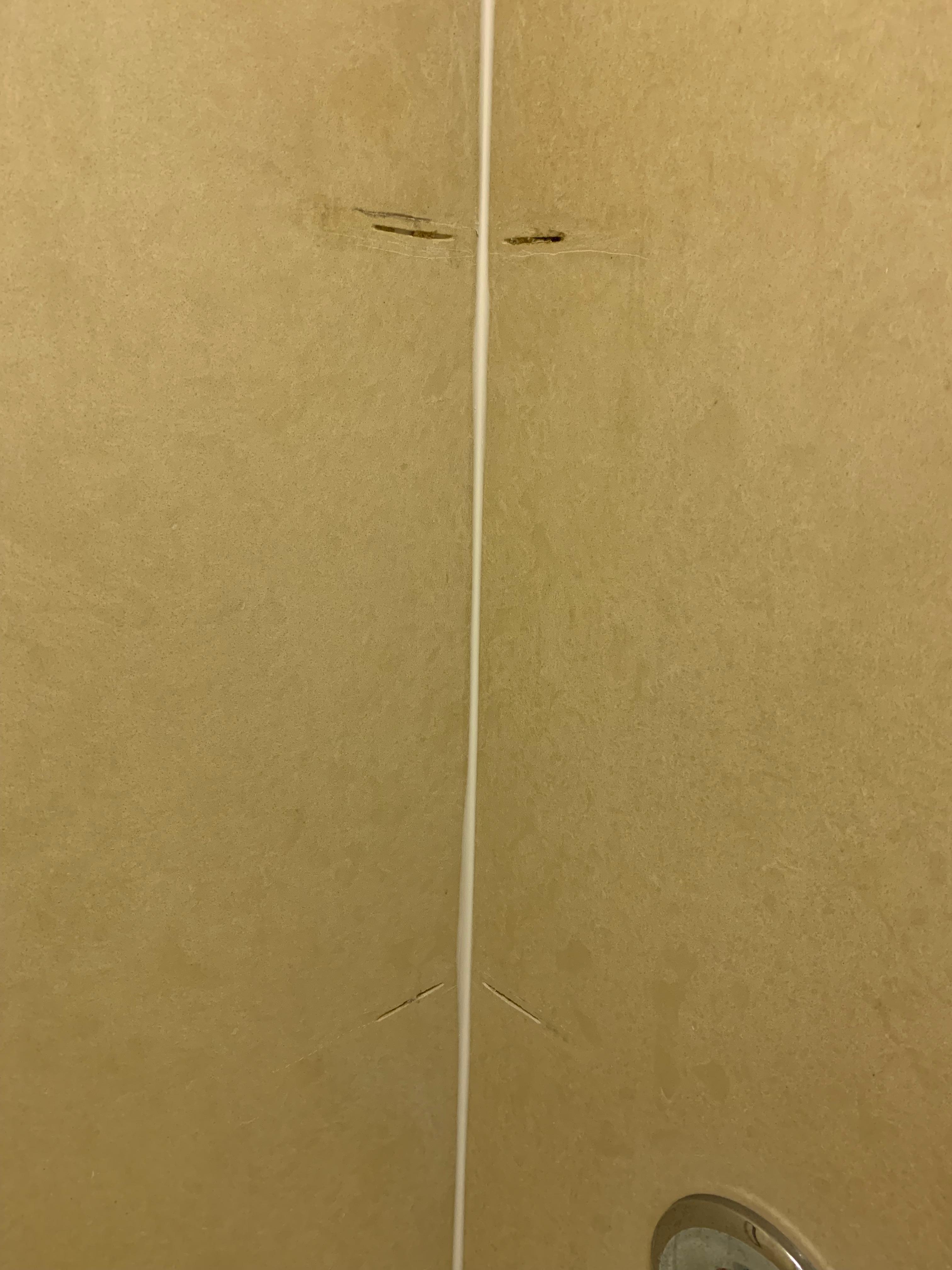 Shower caddy removed