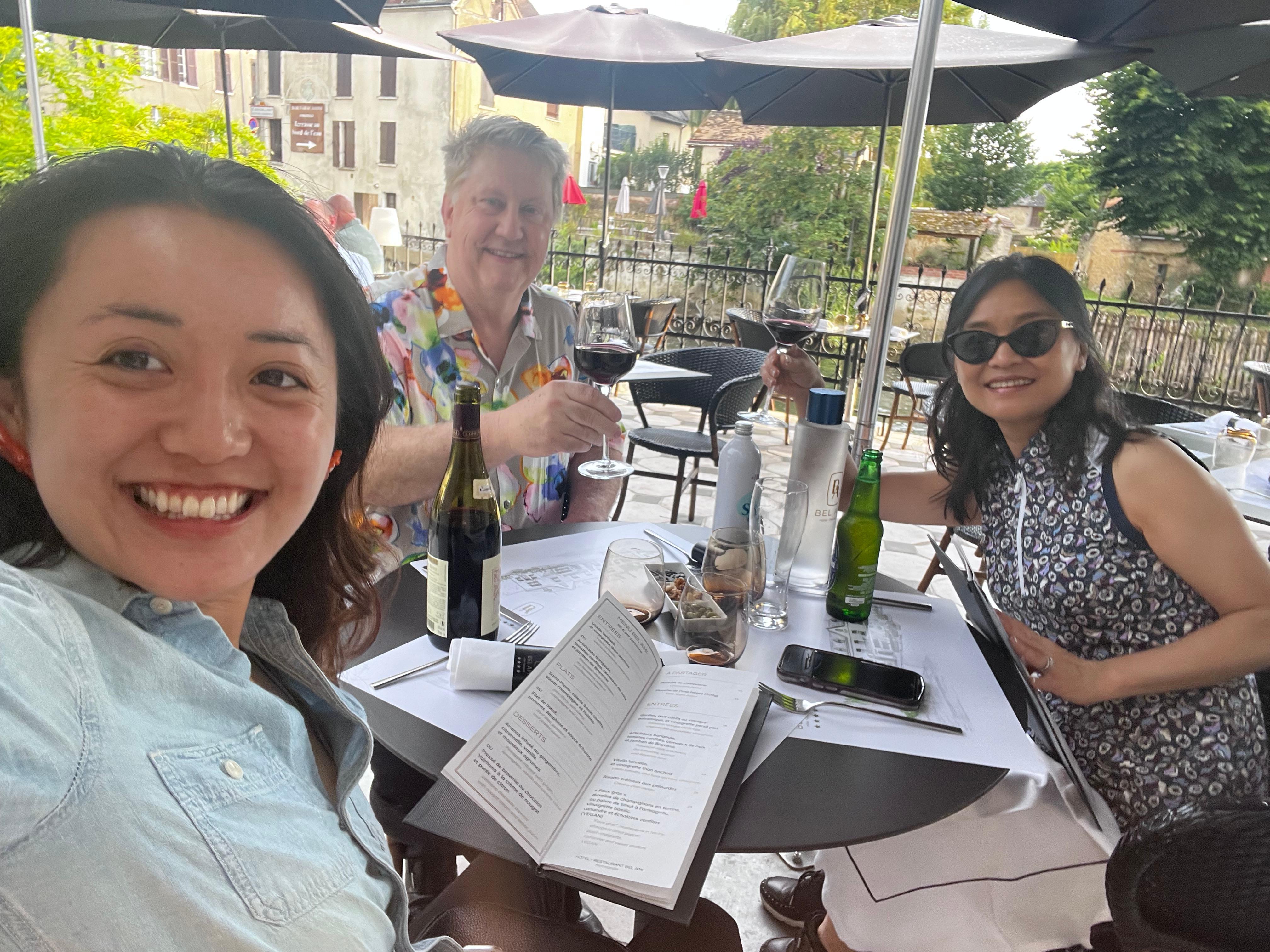 Dining outside by river