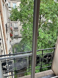 View of the inner courtyard from the bedroom window. So charming!