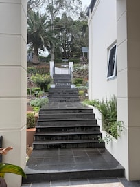 Staircase from the main access up to the road