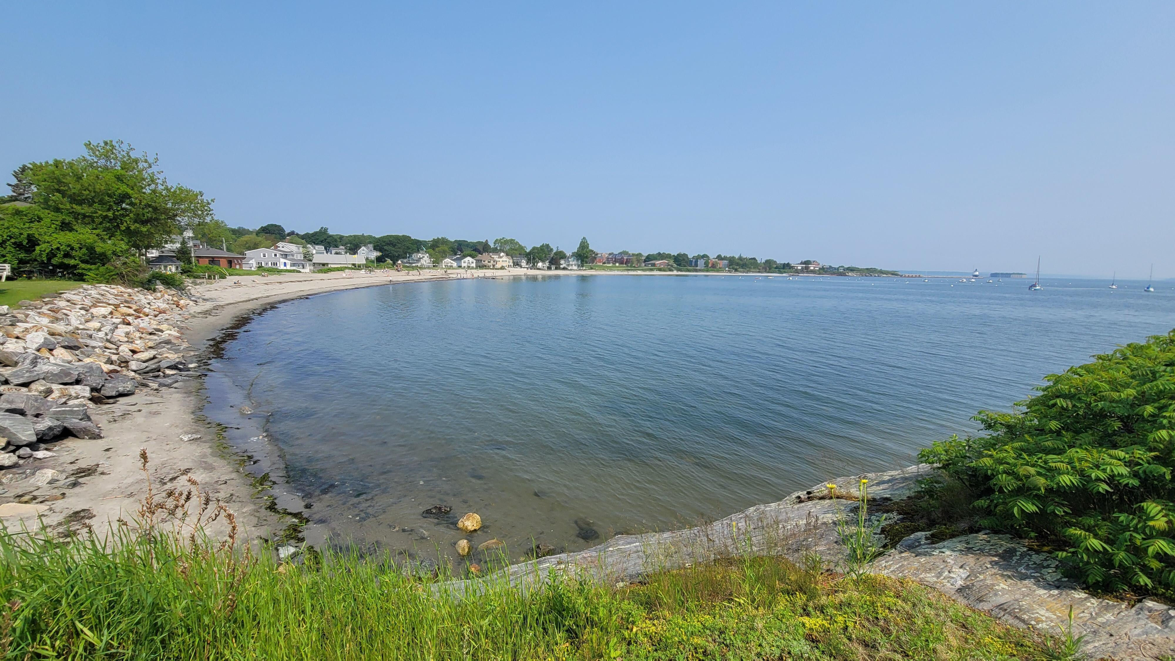 Willard beach from a walking path at the south end
