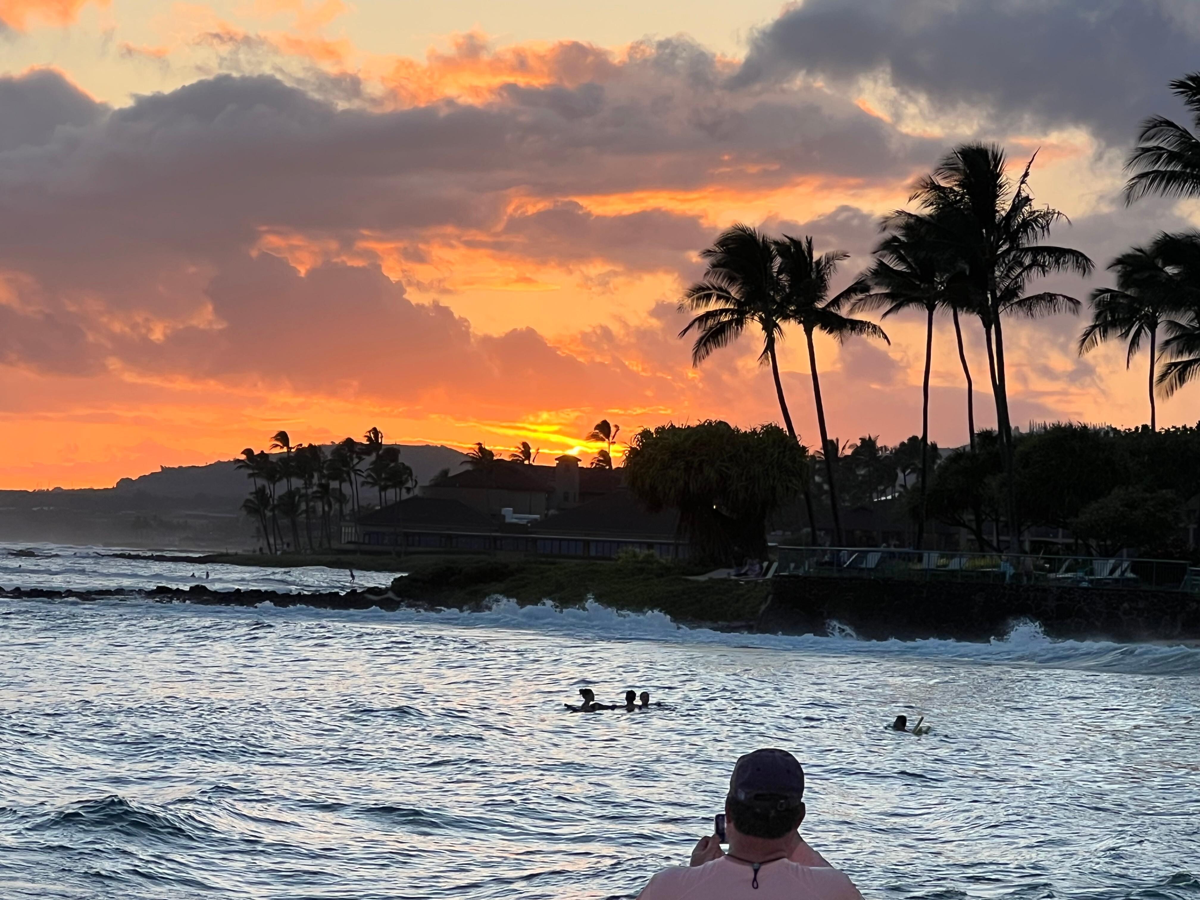 Sunset at Poipu Beach.