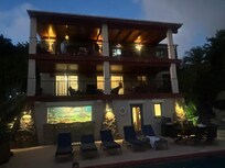 View of house Night time at the pool