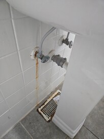 Leaking sink with stains