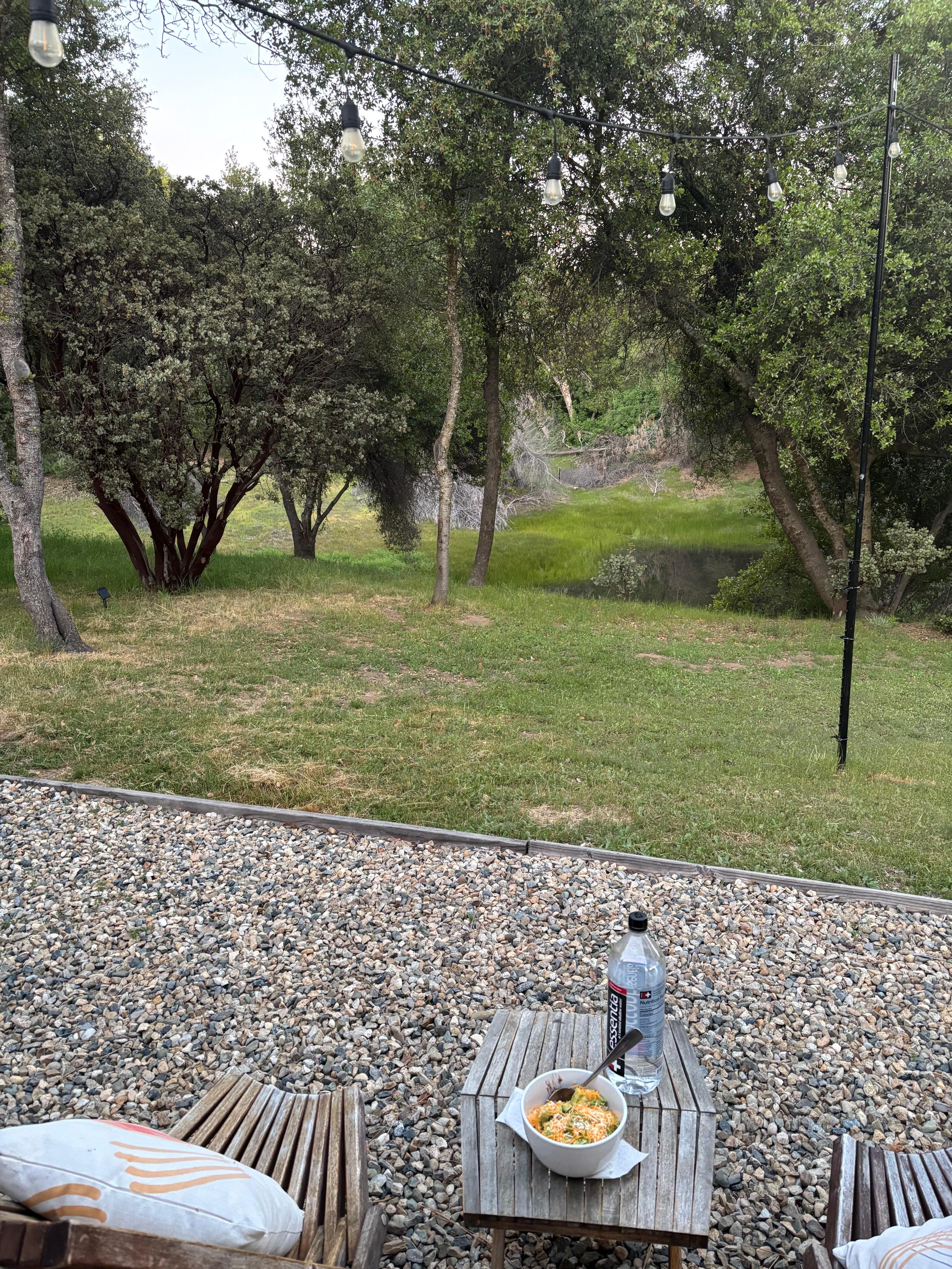 Serene spot to eat dinner (too bad about mosquitoes) 