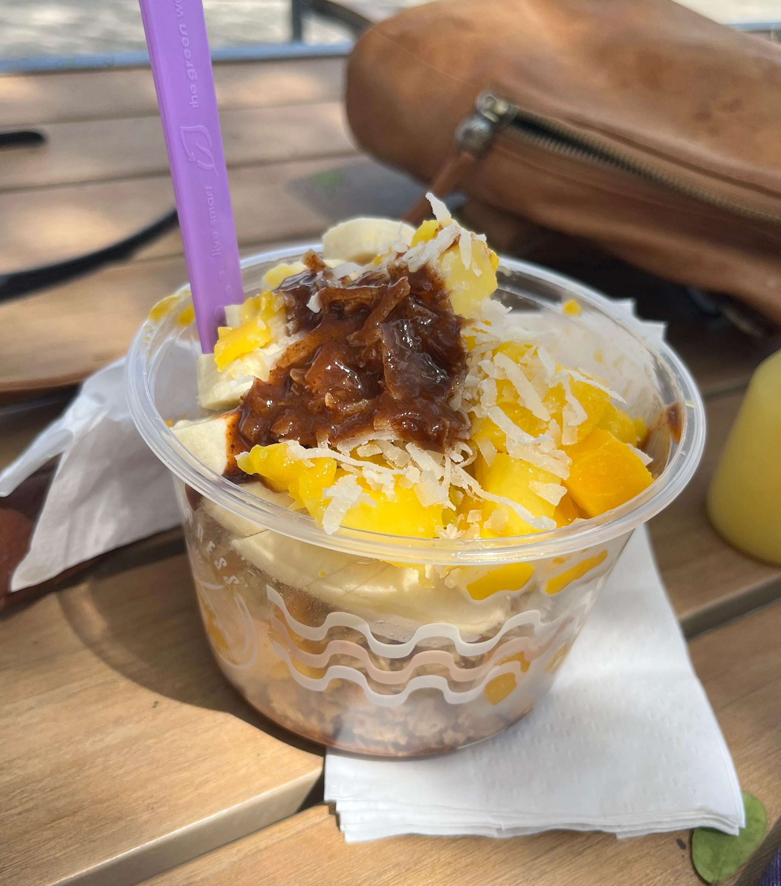 Mango loco bowl at San Juan Bay Marina. Delicious and refreshing!!