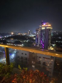 View from a rooftop restaurant, different hotel closeby.