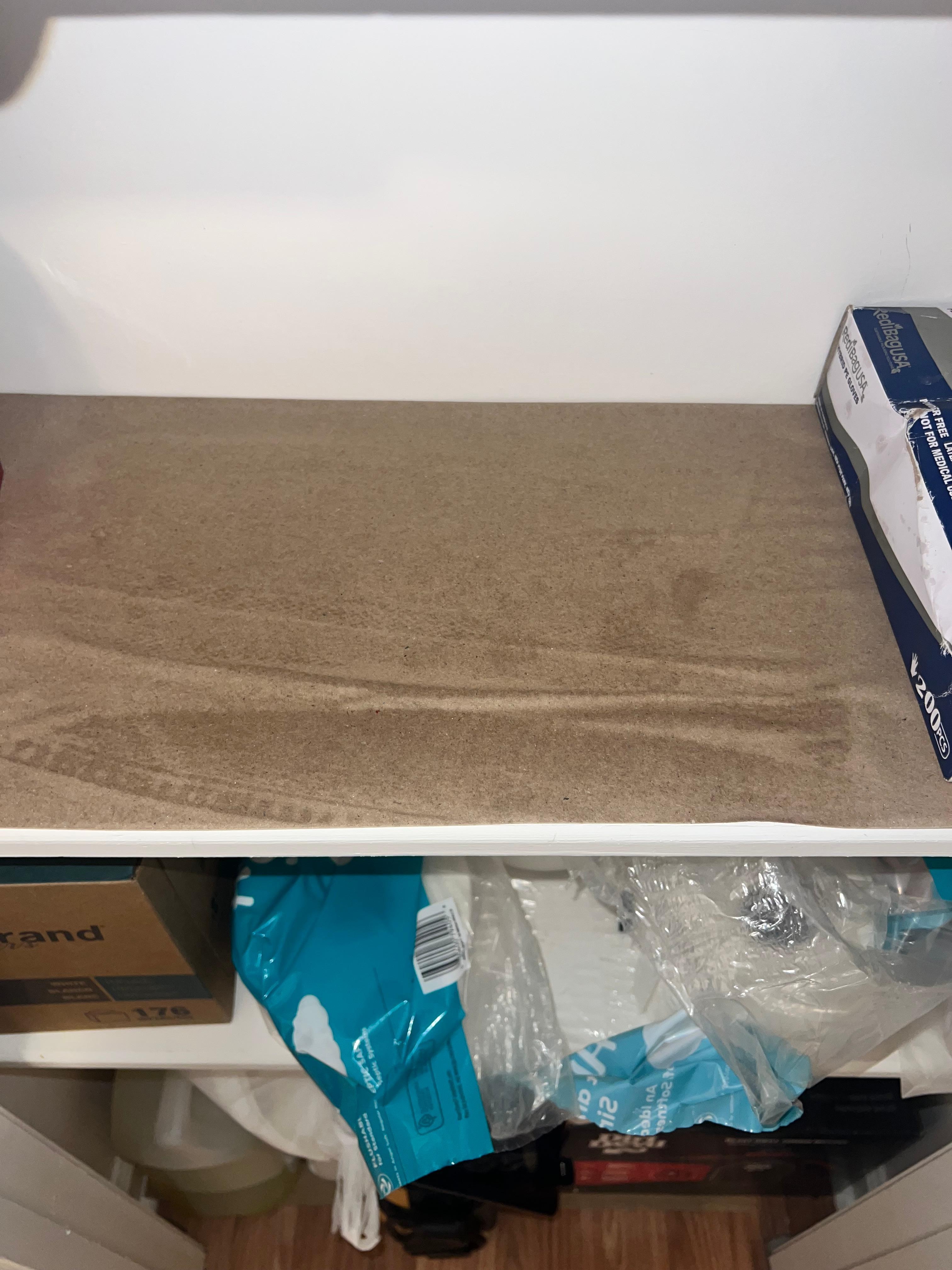 Closet shelf saturated due to putting “clean” wet towels in there. 