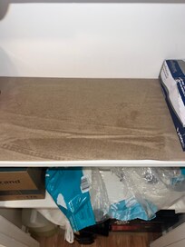Closet shelf saturated due to putting “clean” wet towels in there.
