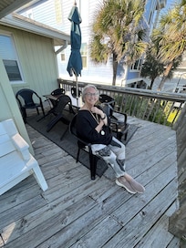 Mom enjoying the deck