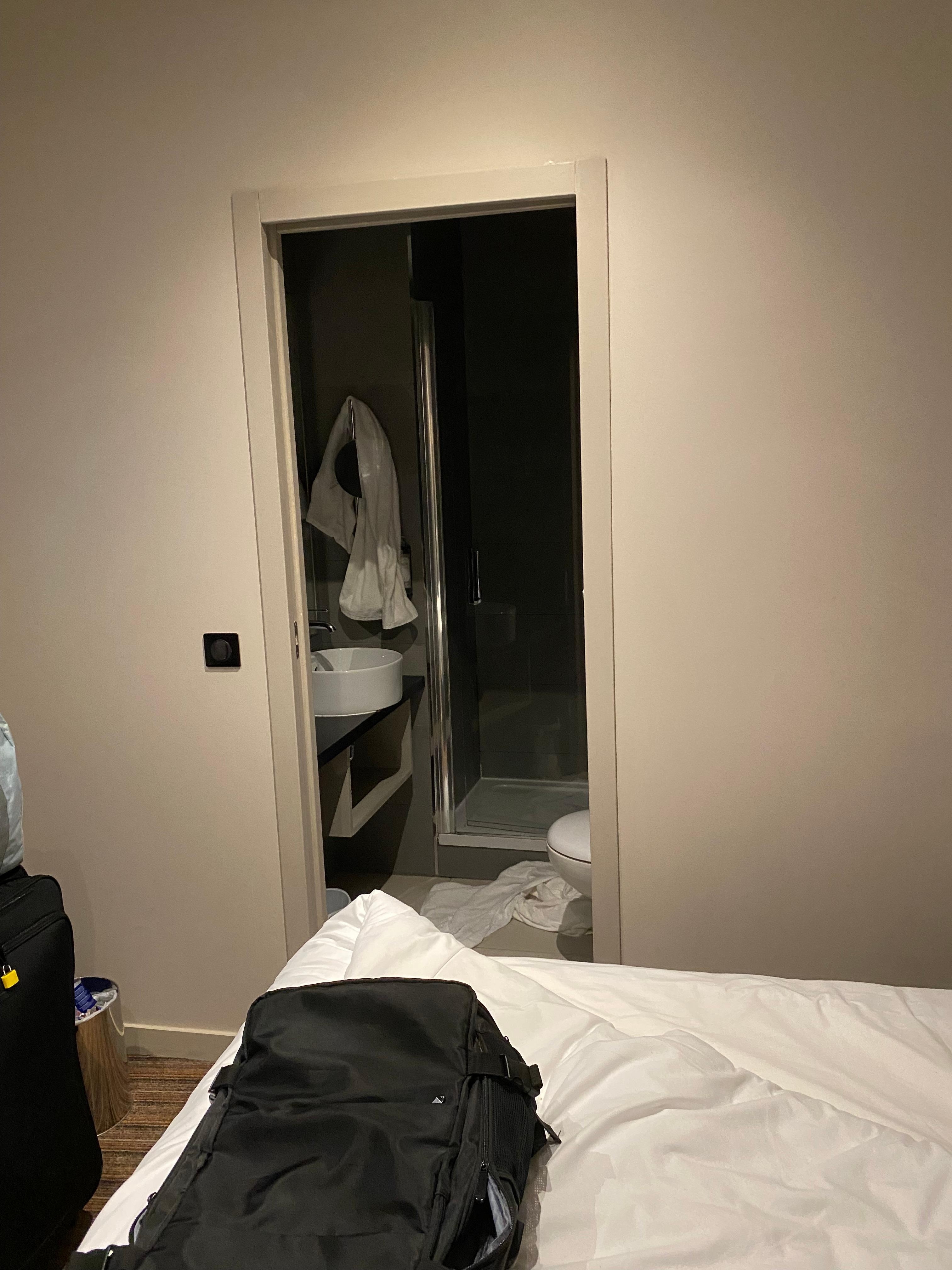 Looking from
The doorway of the. “Dressing” Room toward the bathroom 