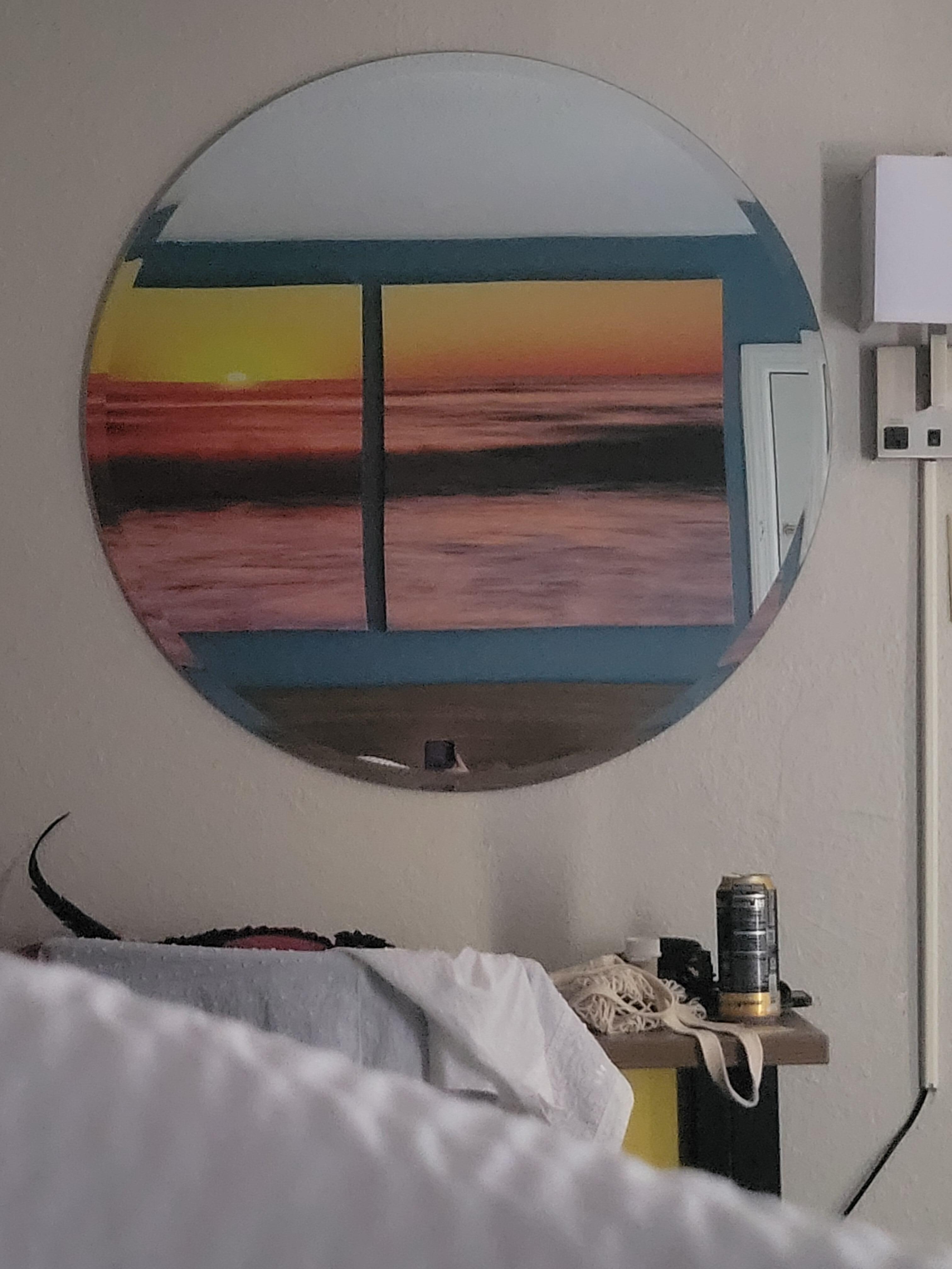 Our lovely/terrible "beach" view. Huge 3in cockroach not pictured. 