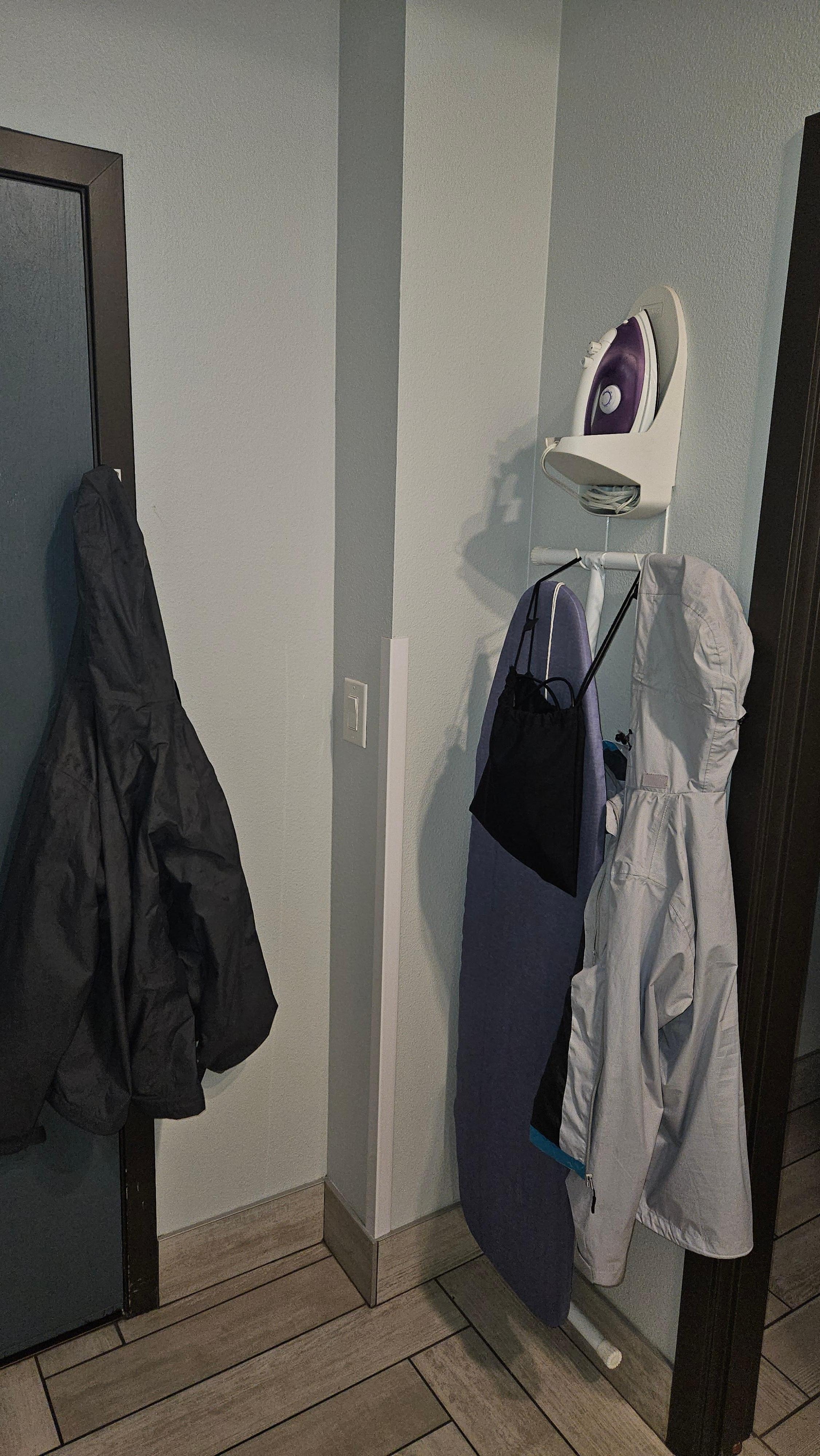 No closet. No coat hooks.