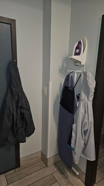 No closet. No coat hooks.