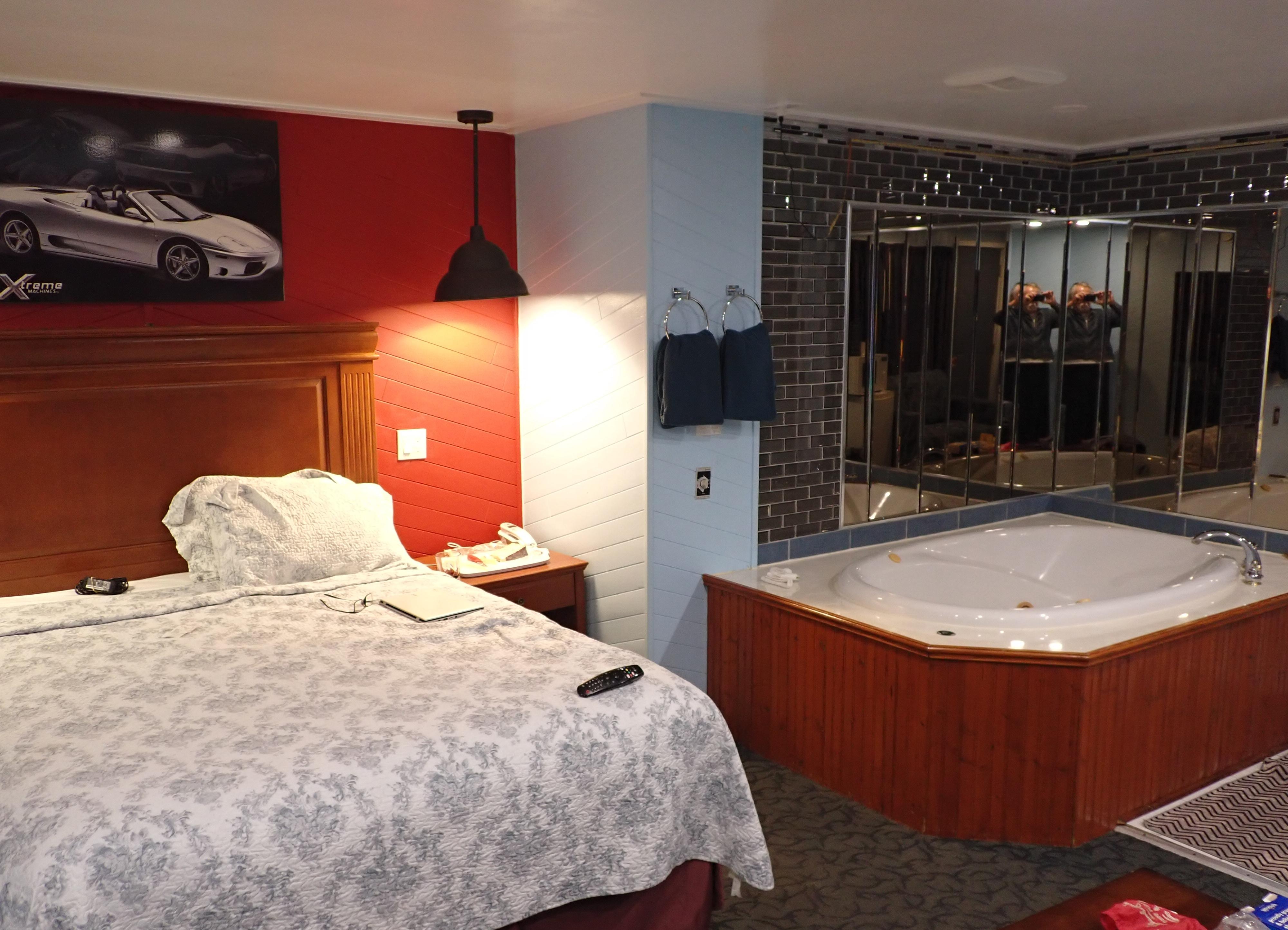 How great is it to lounge in the huge tub watching TV? There was also an attractive glass shower that I didn't use.