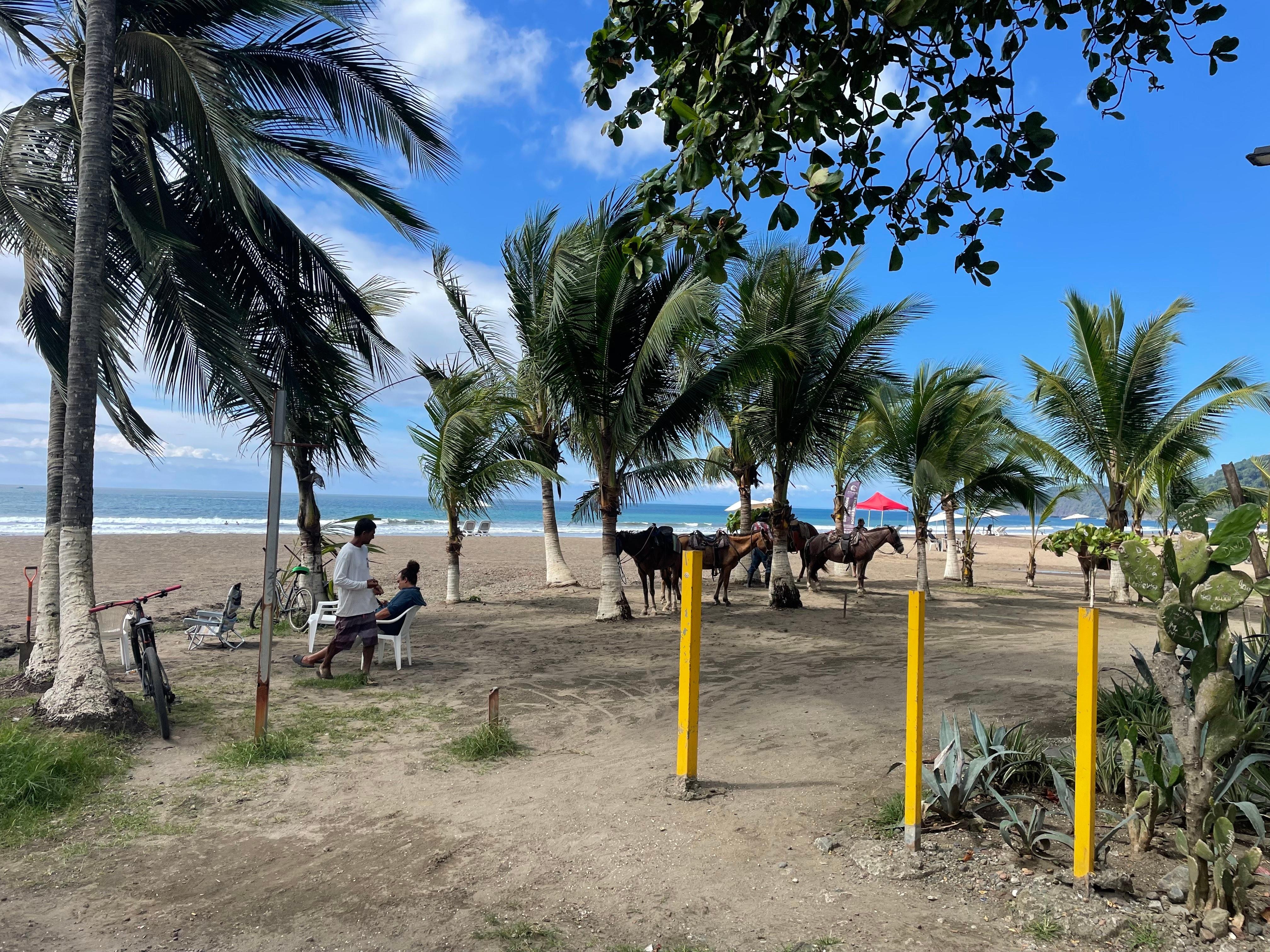 Beach access steps away from the door.