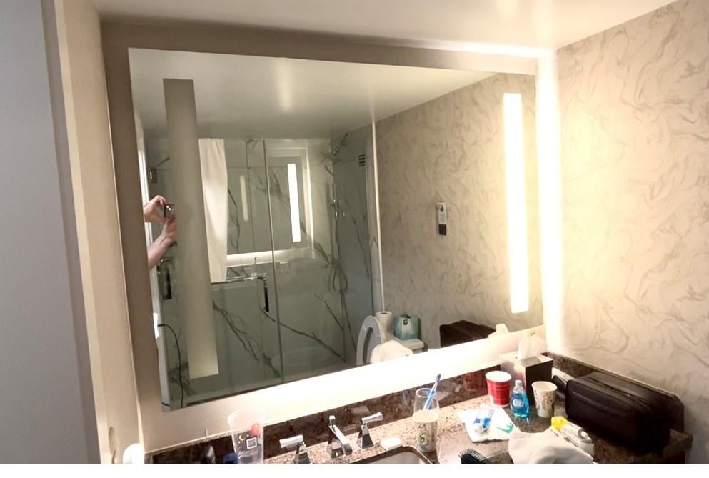 This was how bad the lighting was in the bathroom