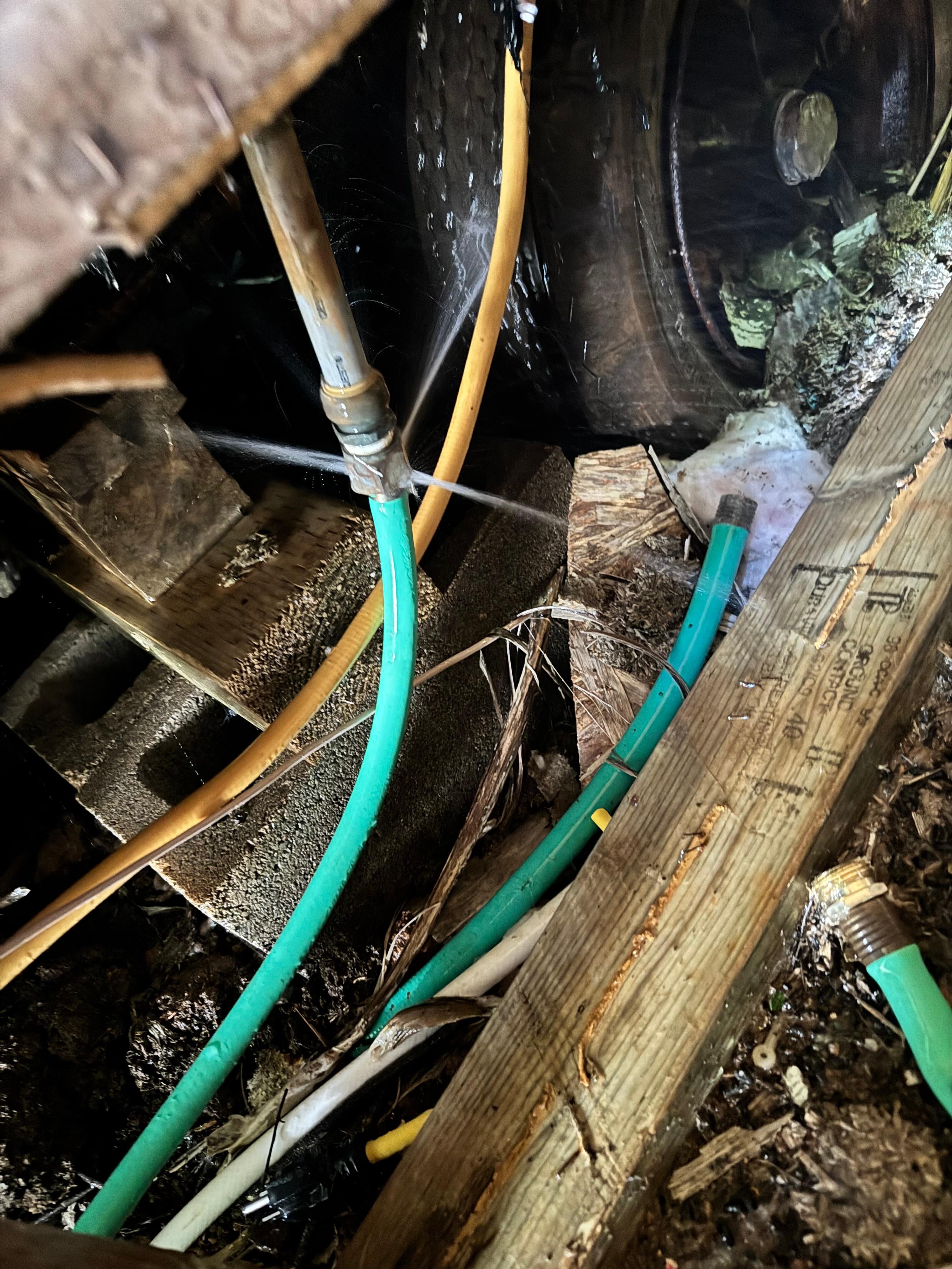Where they told us to turn on water. Then it busted