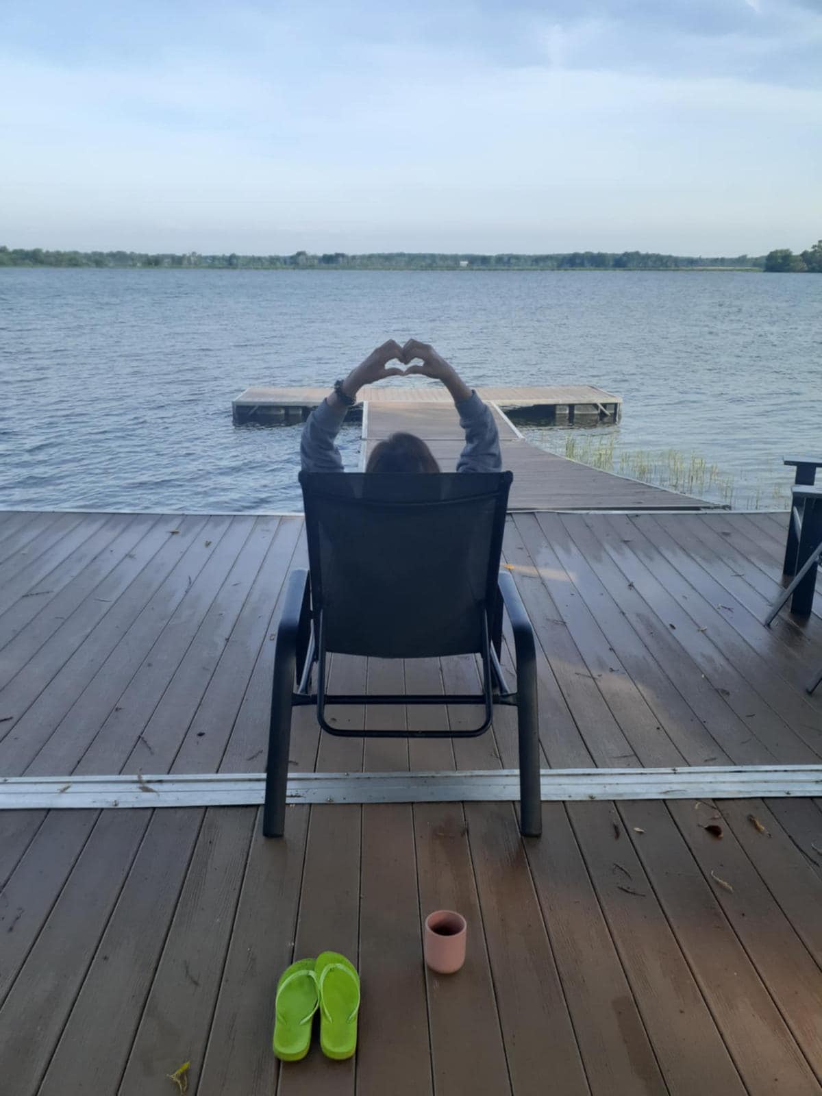 Early morning coffee on the dock
