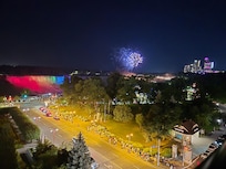 View of fireworks from room on 7th floor