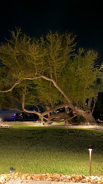 Nighttime on the property is enchanting