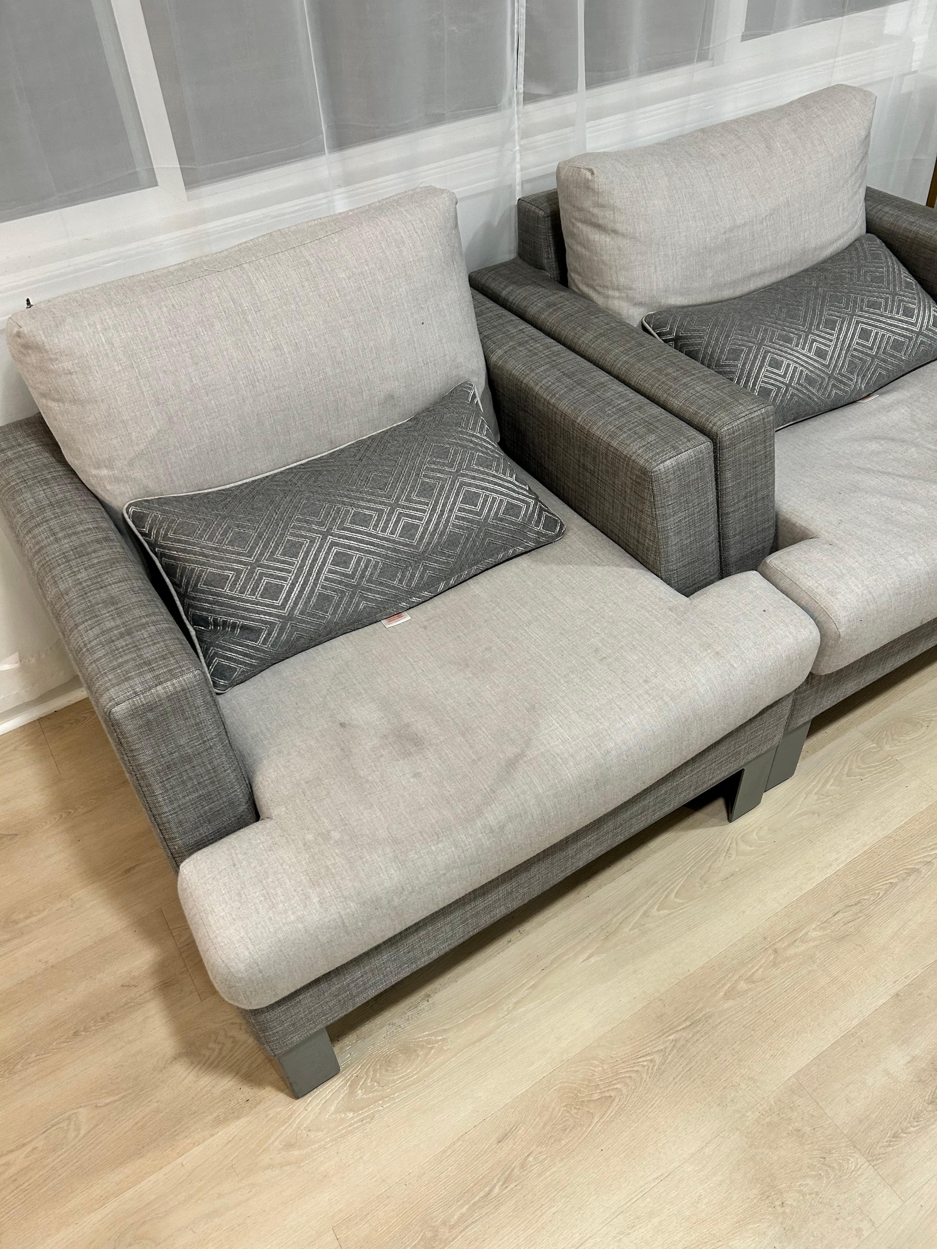 Soiled living room furniture