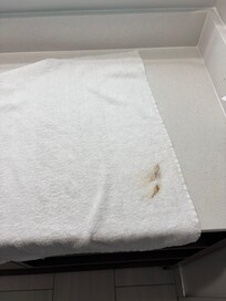 Stained towel