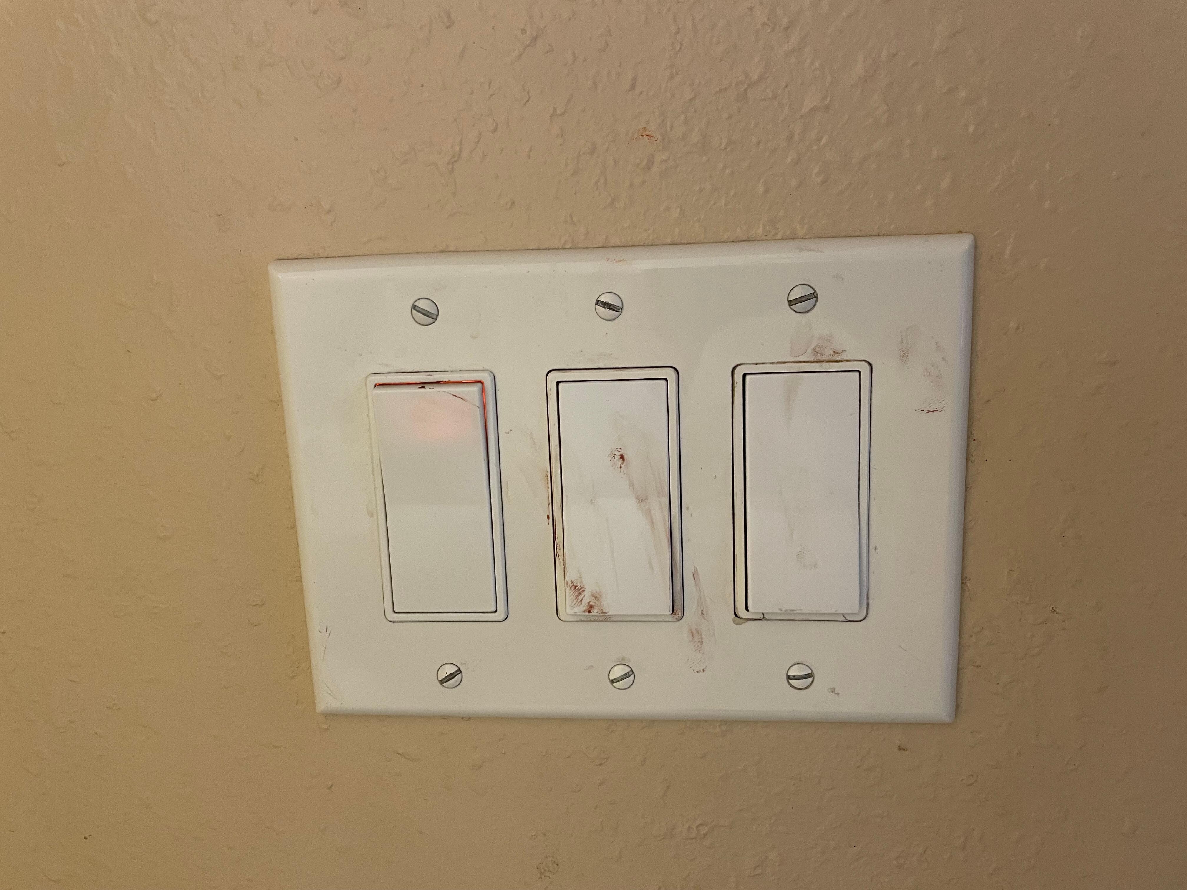 Dirty light wall plates.