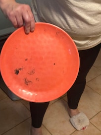 This plate was left in the sink completely dirty