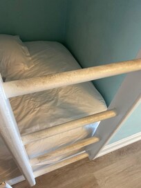 Dirty bunk bed ladder